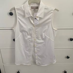Banana republic non iron size 4 white sleeveless button up.